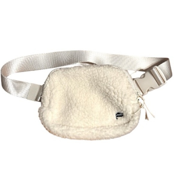 Fabletics Handbags - Fabletics Off-White Sherpa Belt The Belt Bag Teddy Crossbody Bag